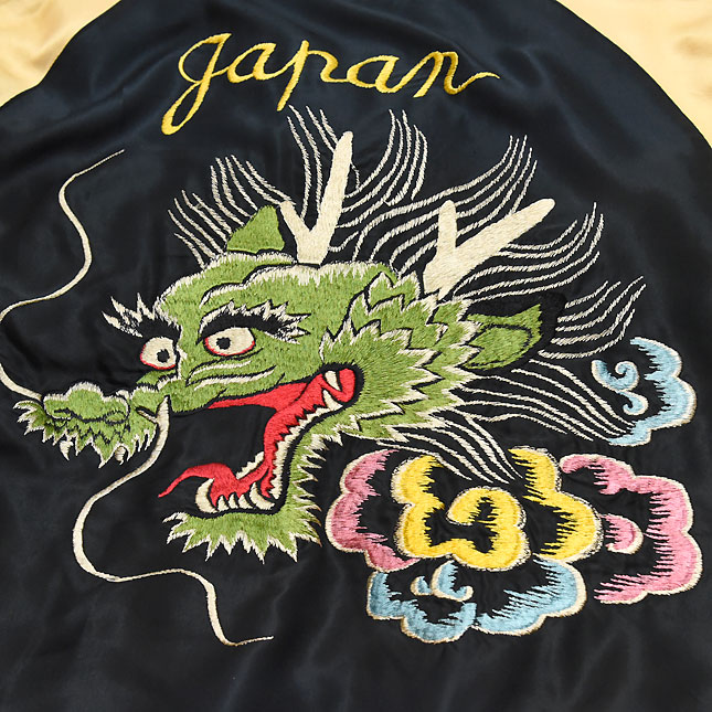 東洋スカジャン「DRAGON HEAD×EAGLE」サテンスカ・エージングモデル NO