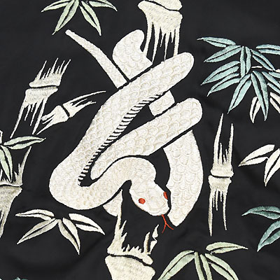 東洋スカジャン・港商SPECIAL EDITION「WHITE SNAKE×JAPAN MAP & SNAKE