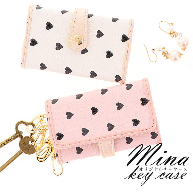 キーケース レディース 大人 かわいい 6連キーリング カードポケット