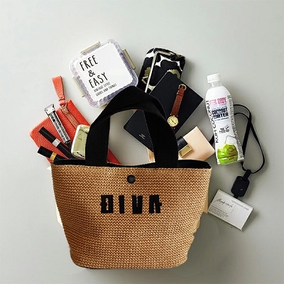 ロゴ刺繍 もこもこ 3D刺繍 くま クマ 麦わらバッグ 全商品 DIVA CLOSET