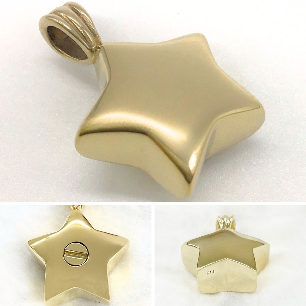 遺骨ペンダント|星(ゴールド18金)（日本製）カロート®ペンダント