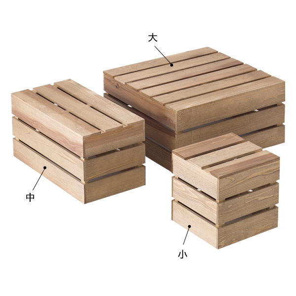 ウッドクレイト（ナチュラル）大 店舗用品 演出・ディスプレイ什器 木
