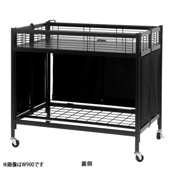 中折れ式ワゴン ブラック W1200 店舗用品 陳列什器 販売ワゴン セール