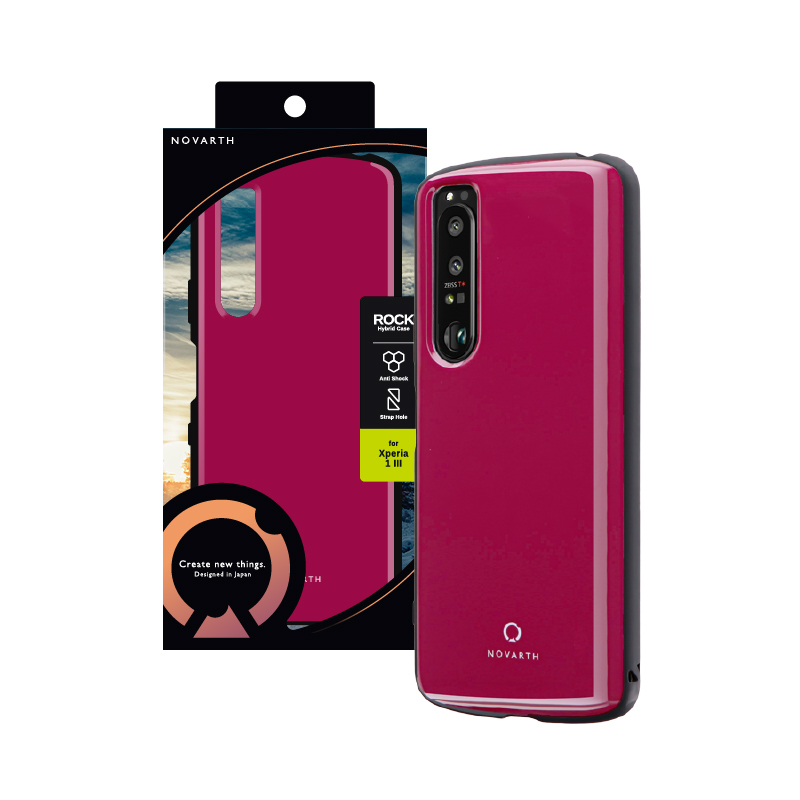 Xperia 1 III SO-51B/SOG03 耐衝撃ハイブリッドケース「ROCK」 ワイン