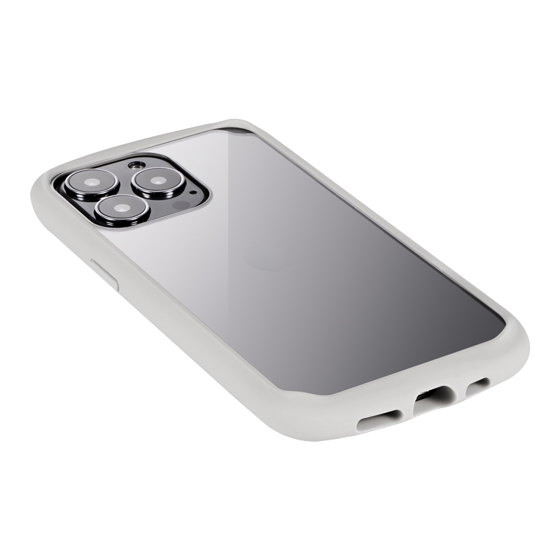 iPhone 13 Pro 耐衝撃ハイブリッドケース「Cleary」 コールドグレー