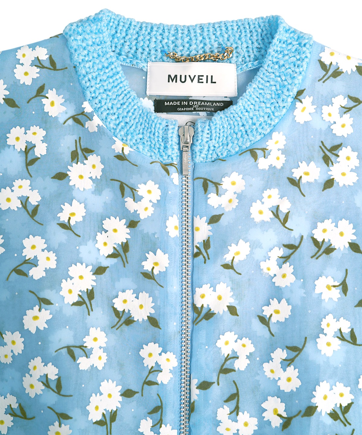 フラワーフロッキープリントジップジャケット | MUVEIL Online Shop