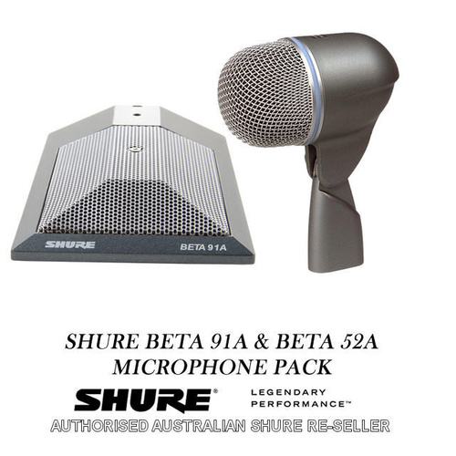 Shure Beta 91A Plate Plus Beta 52A Bass Drum Microphone Bundle