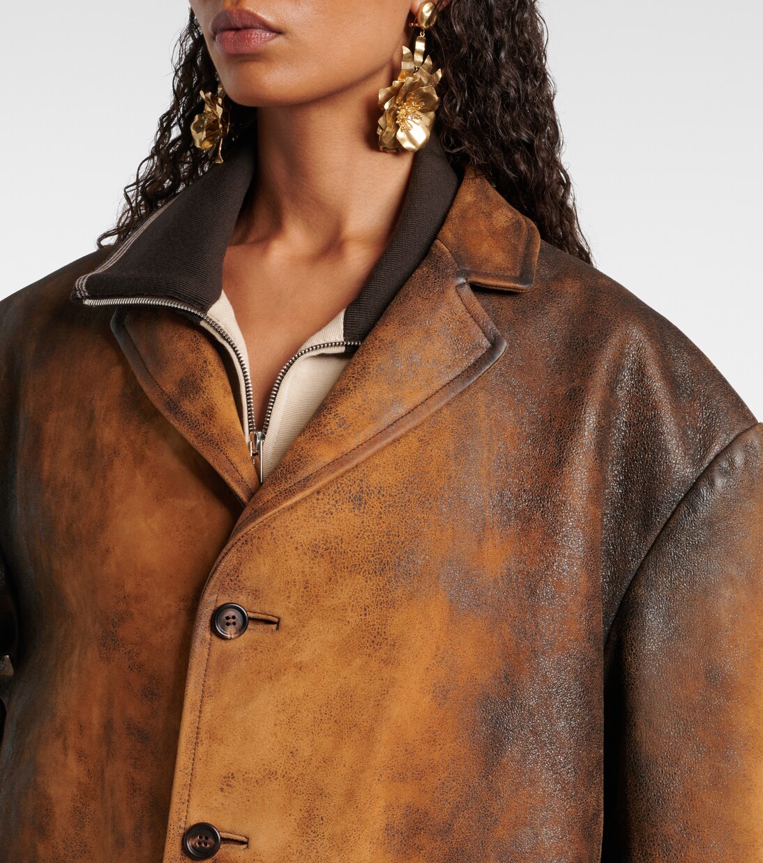 Oversized suede jacket in brown - Miu Miu | Mytheresa