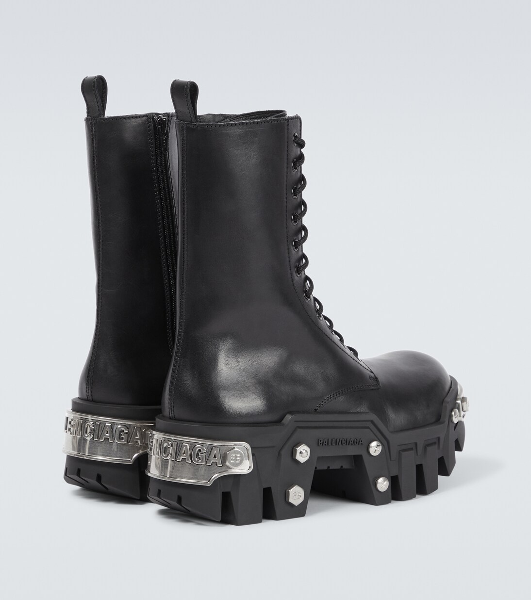 Bulldozer leather lace-up boots in black - Balenciaga | Mytheresa