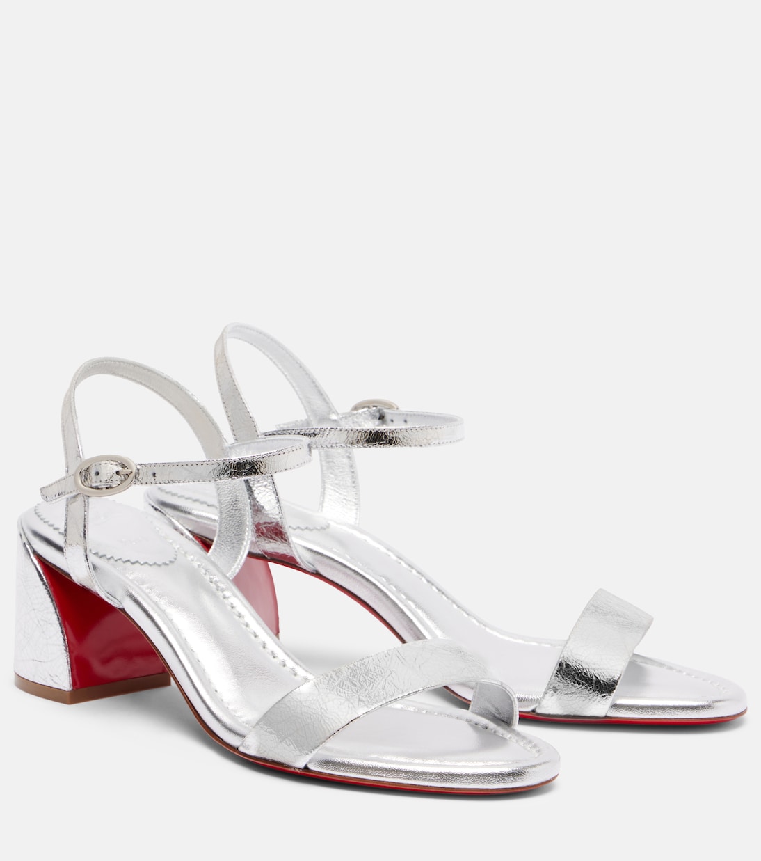 Miss Jane 55 metallic leather sandals in silver - Christian