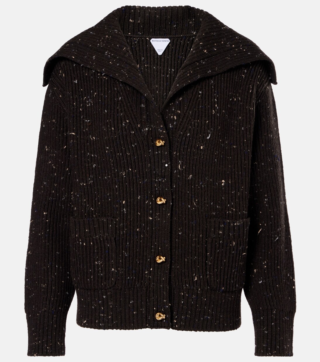 Ribbed-knit wool-blend cardigan in brown - Bottega Veneta | Mytheresa