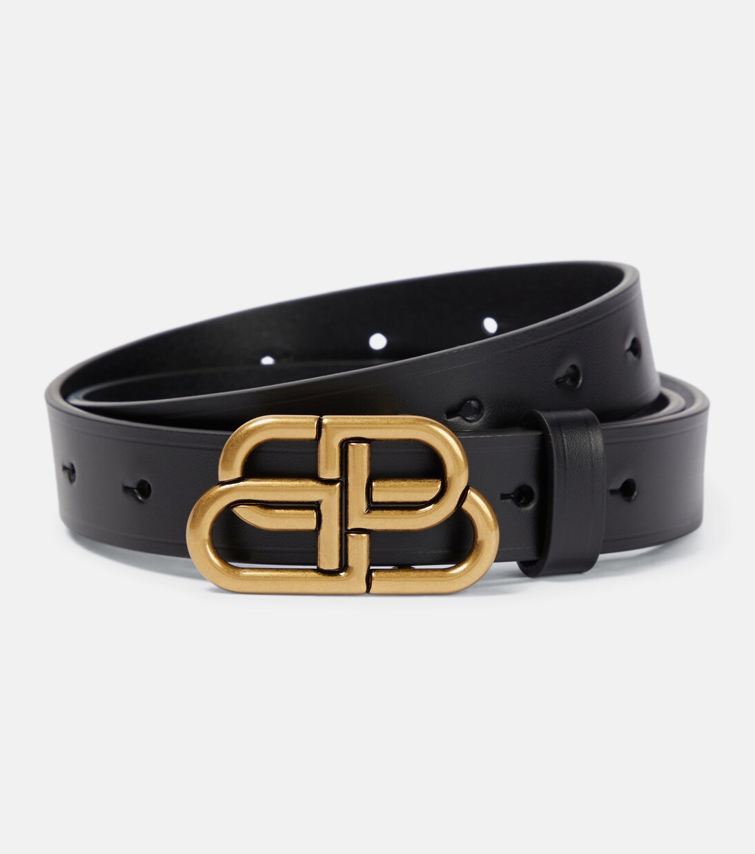 Slim leather belt in black - Balenciaga | Mytheresa