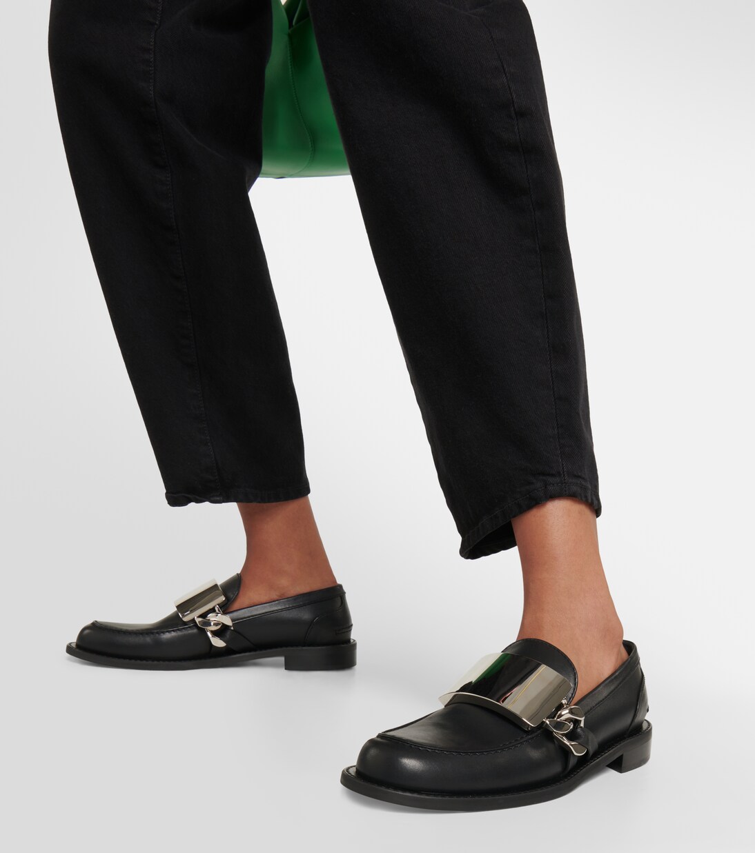 Gourmet Chain leather loafers in black - JW Anderson | Mytheresa