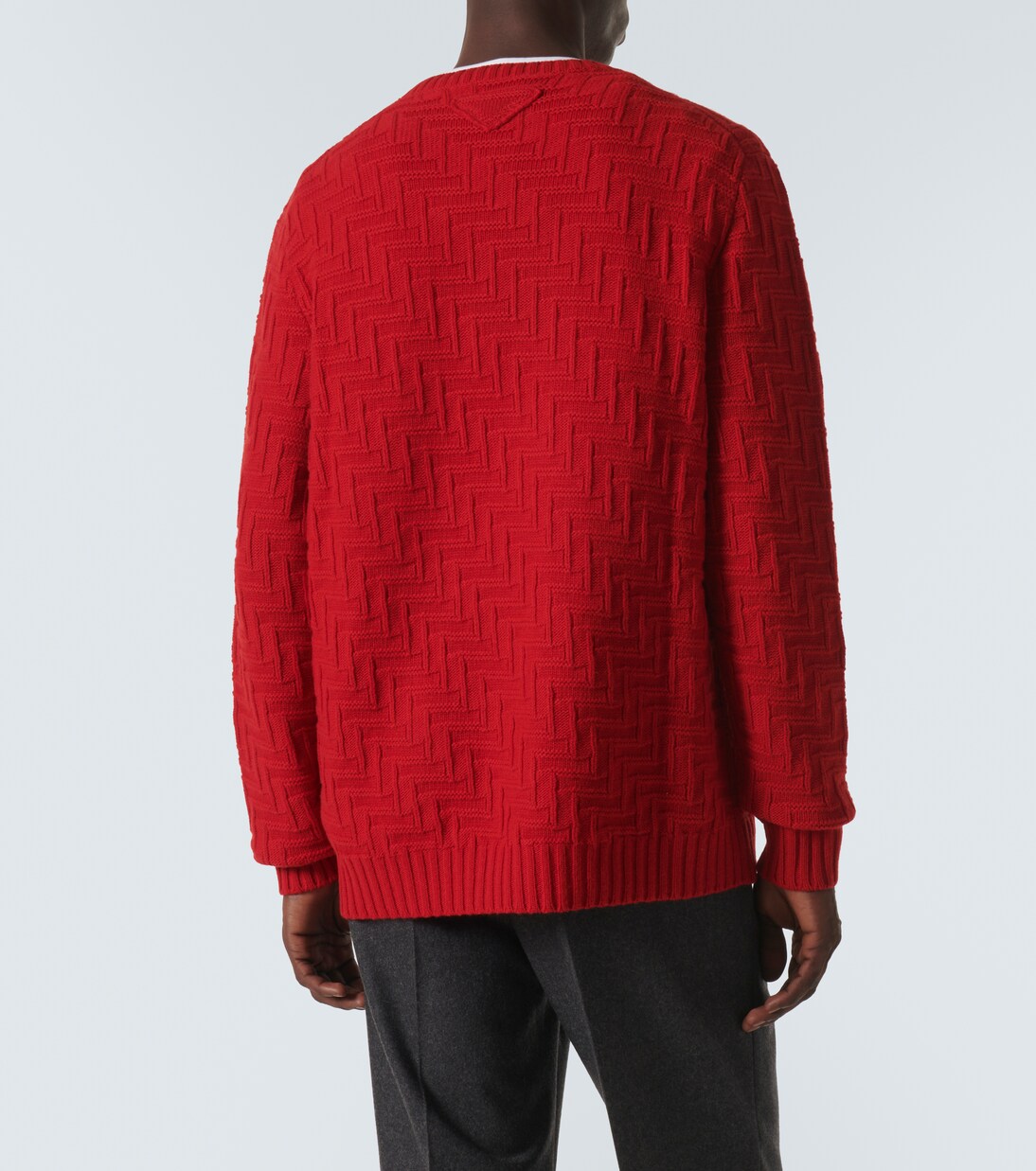 3D-knit wool and cashmere sweater in red - Prada | Mytheresa