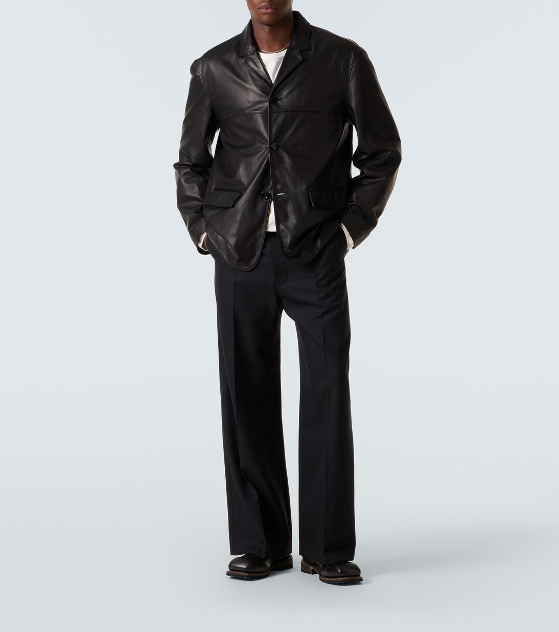 Leather jacket in black - Lemaire | Mytheresa