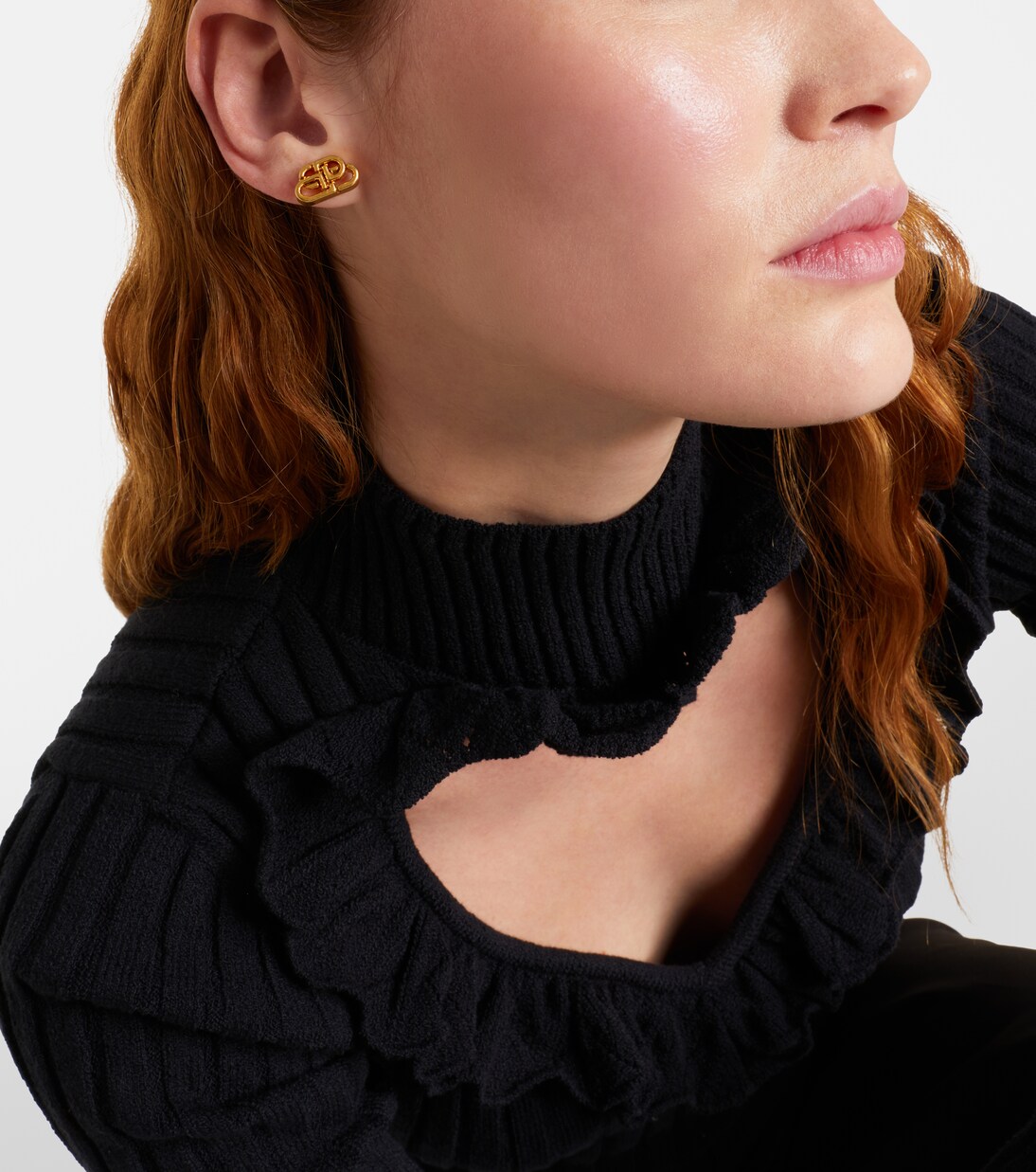 BB XS gold-plated stud earrings in gold - Balenciaga | Mytheresa