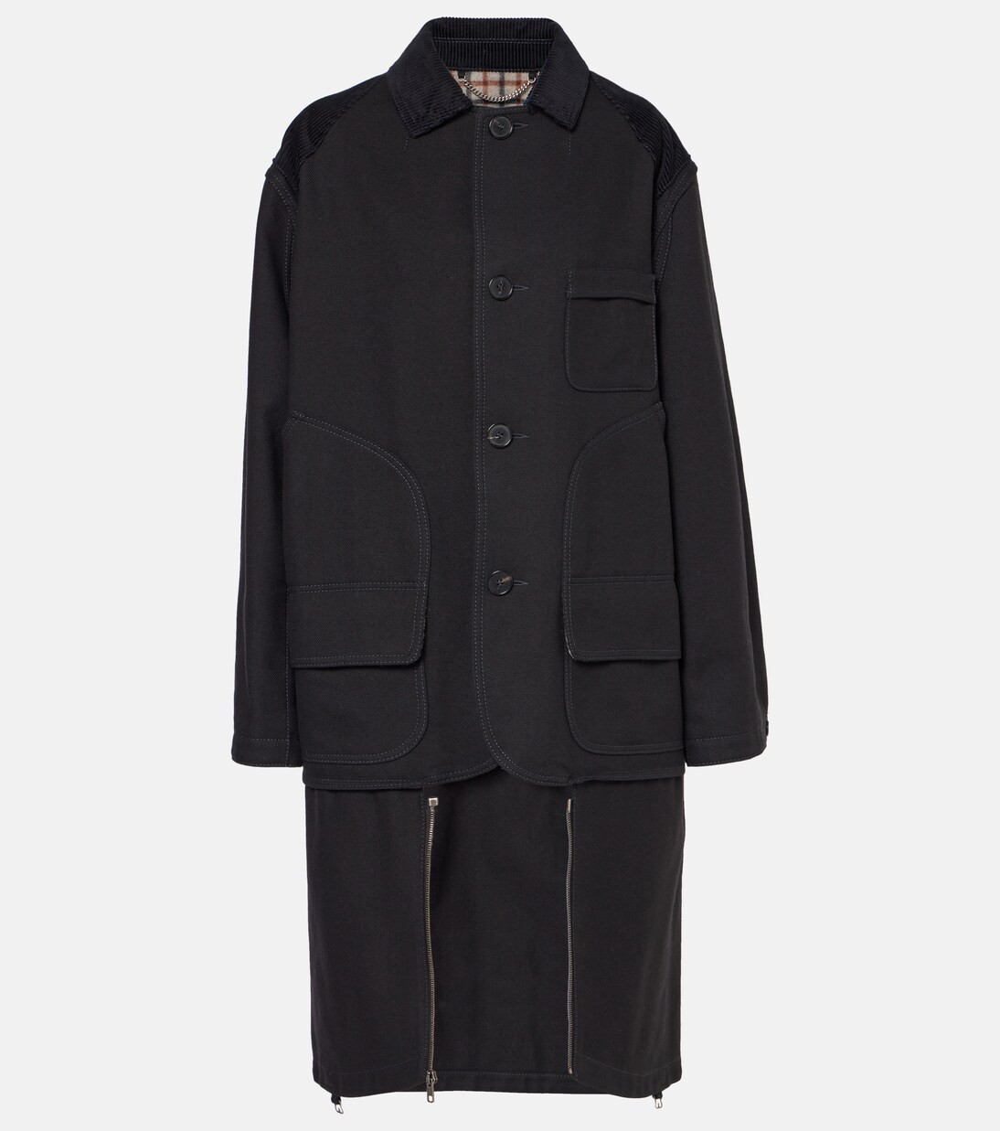 Cotton and wool coat in black - Maison Margiela | Mytheresa