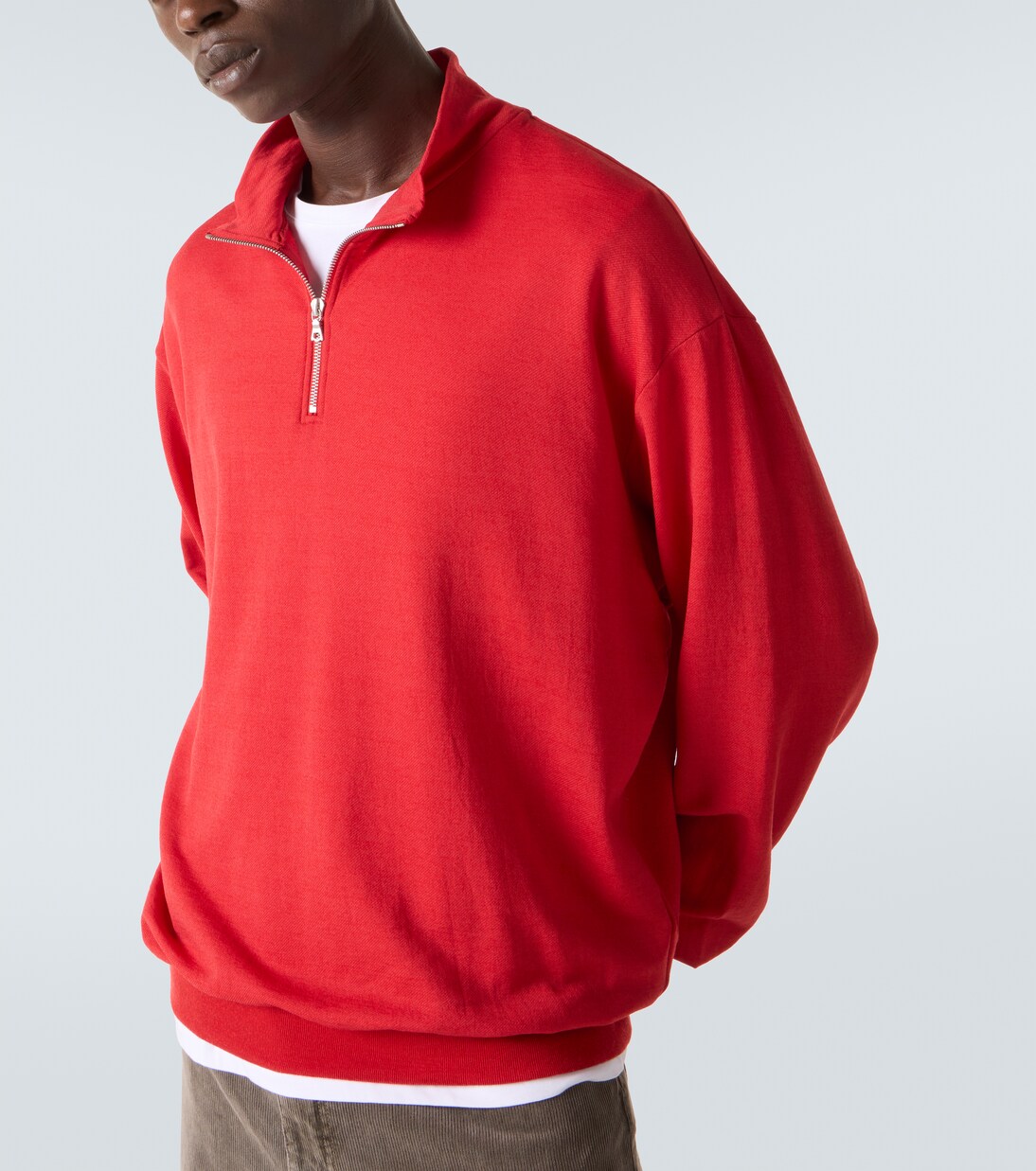 Wool-blend half-zip sweatshirt in red - Auralee | Mytheresa