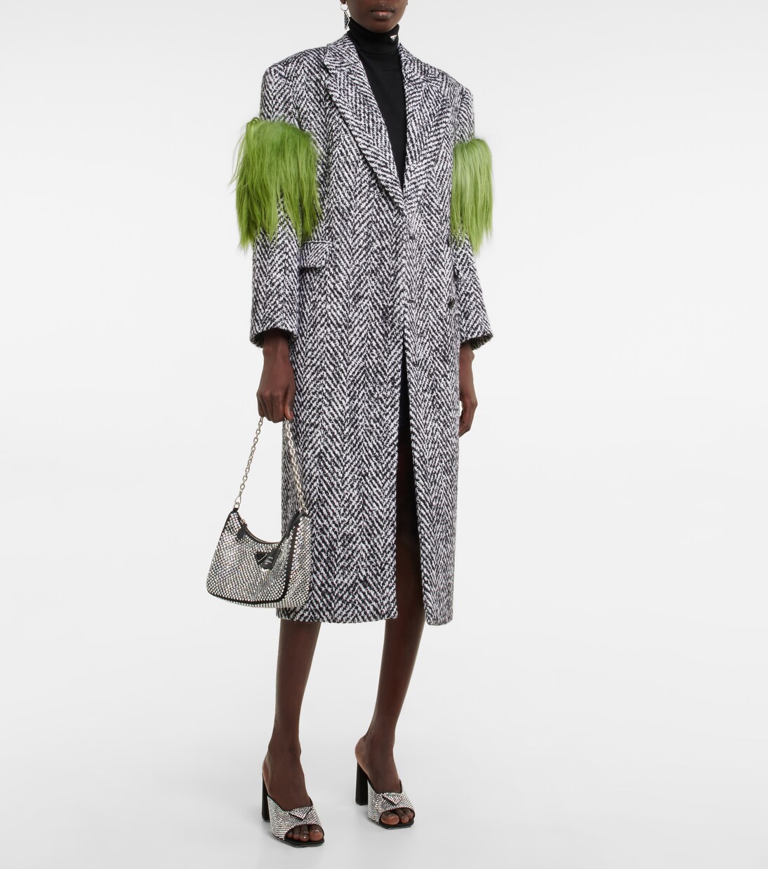 Embellished satin sandals in black - Prada | Mytheresa