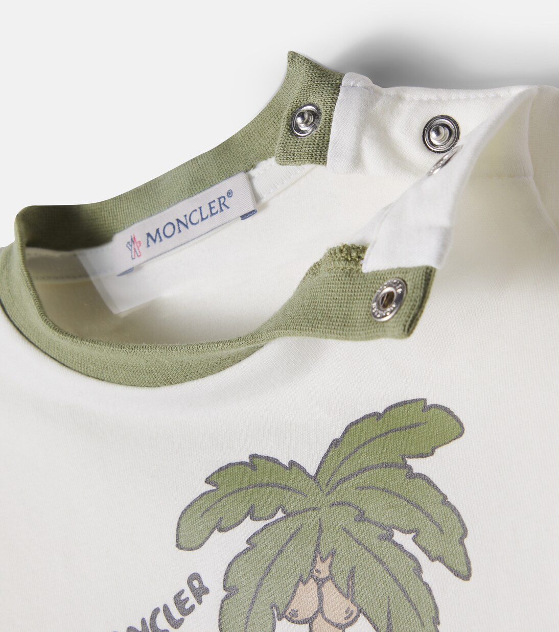 Baby logo printed cotton-blend T-shirt in white - Moncler Enfant