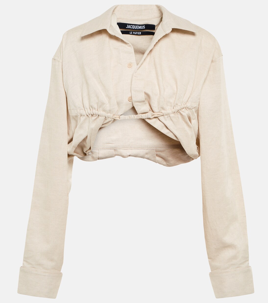 La Chemise Machou cotton and linen shirt in beige - Jacquemus