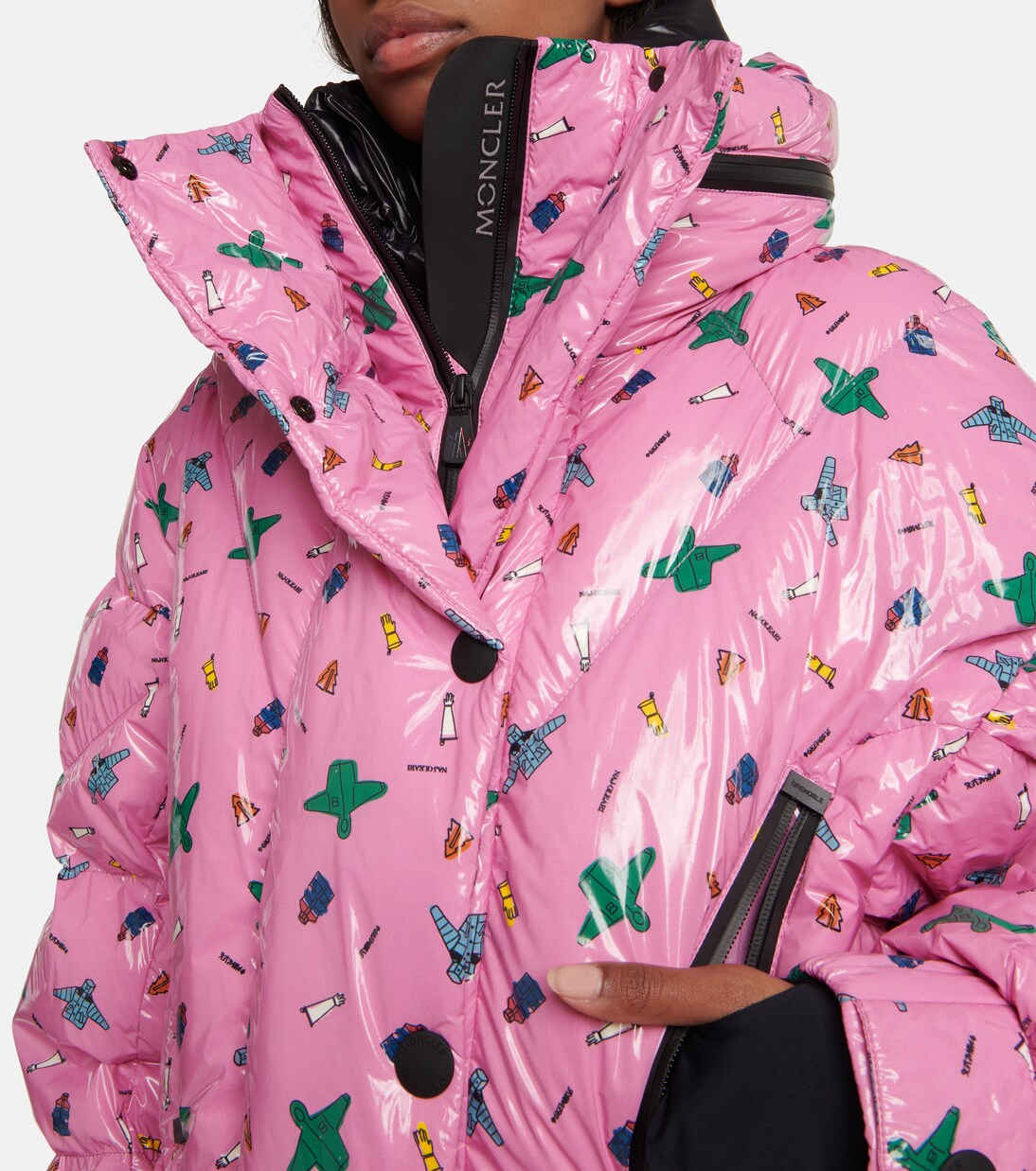 x Naj-Oleari 3 Moncler Grenoble Plumel down jacket in pink