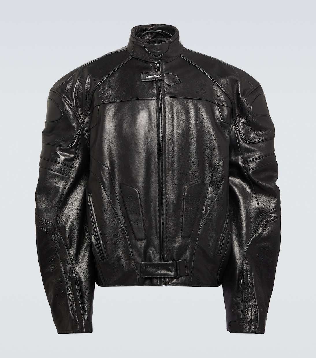 Leather biker jacket in black - Balenciaga | Mytheresa