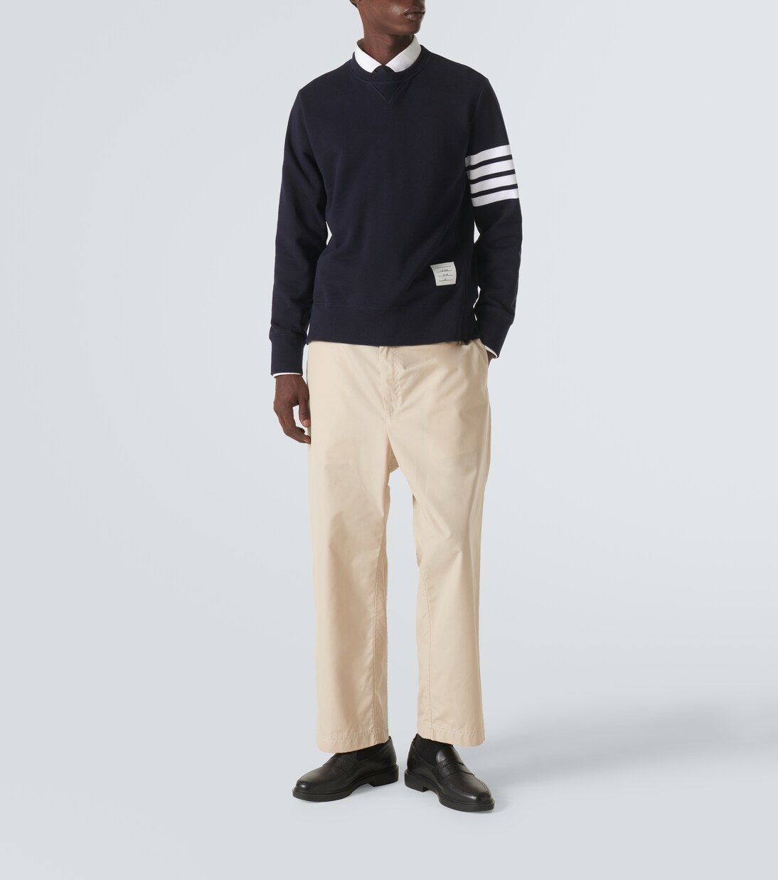 4-Bar cotton classic sweatshirt in blue - Thom Browne | Mytheresa
