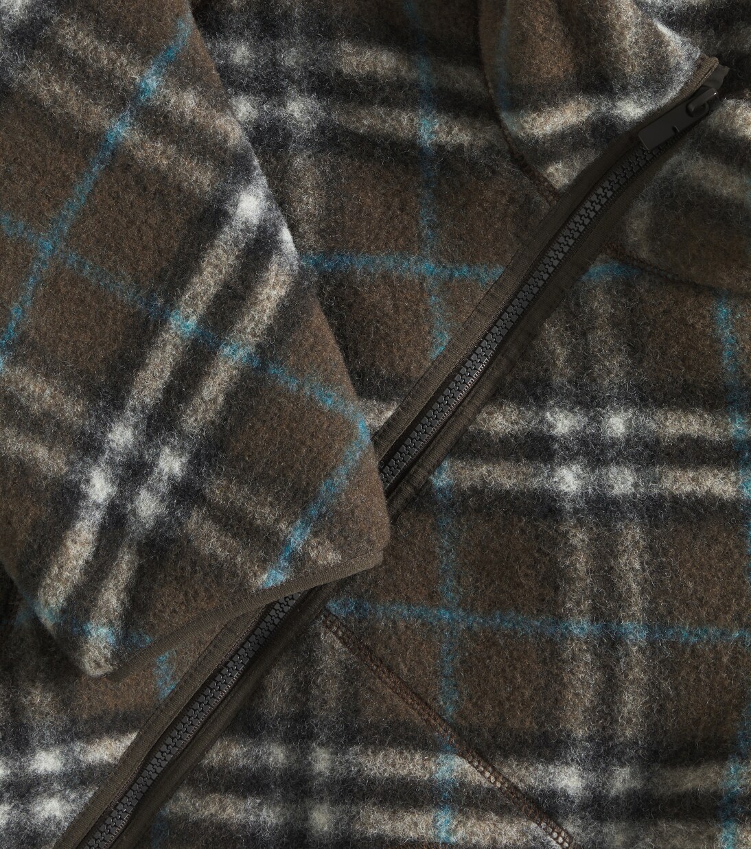Burberry Check wool-blend fleece jacket in multicoloured
