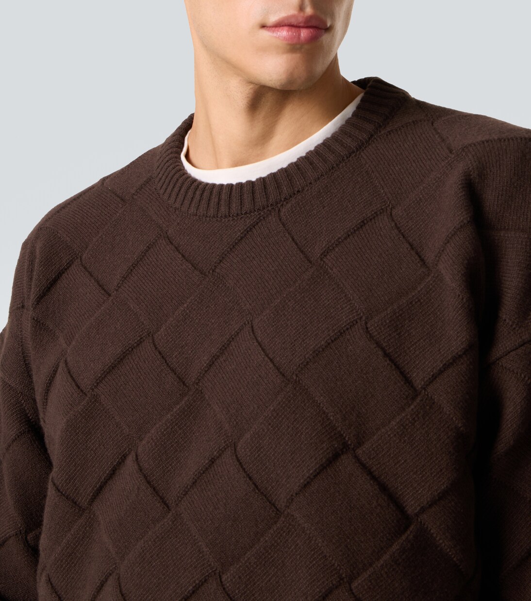 Intrecciato wool-blend sweater in brown - Bottega Veneta | Mytheresa