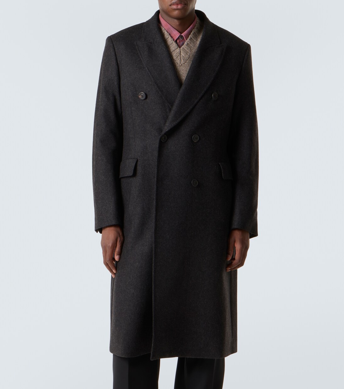 Whale double-breasted wool-blend coat in black - Our Legacy