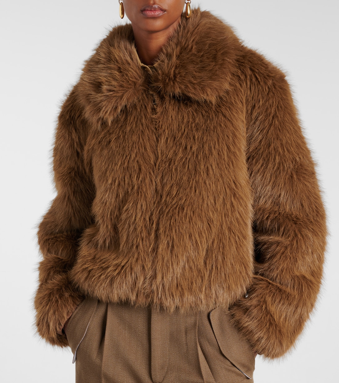 Hope faux fur jacket in brown - The Frankie Shop | Mytheresa