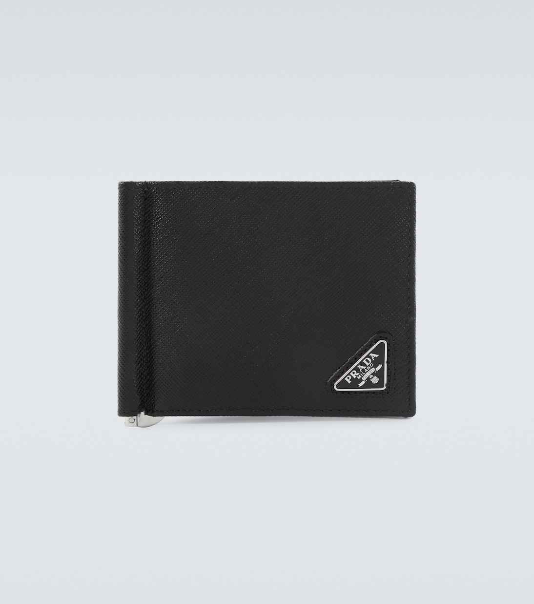 Saffiano metal money clip wallet in black - Prada | Mytheresa