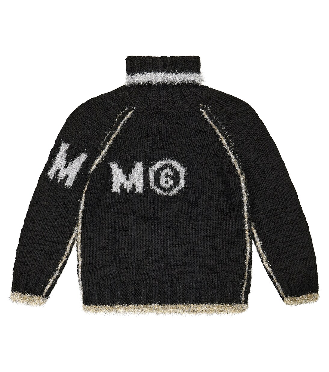 Logo turtleneck sweater in black - MM 6 Maison Margiela Kids