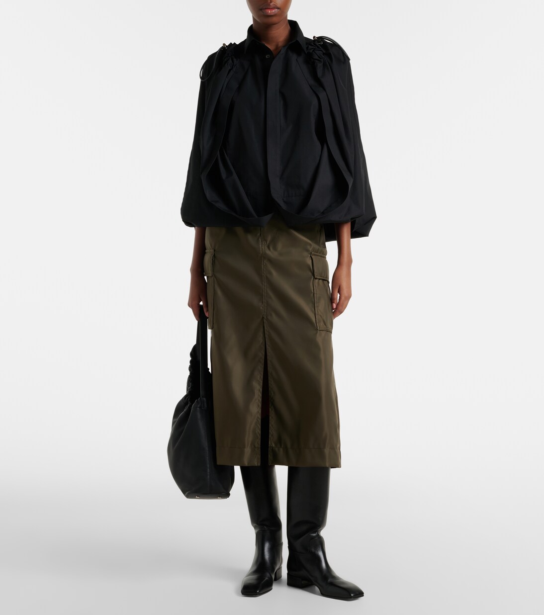 Gathered shirt in black - Sacai | Mytheresa