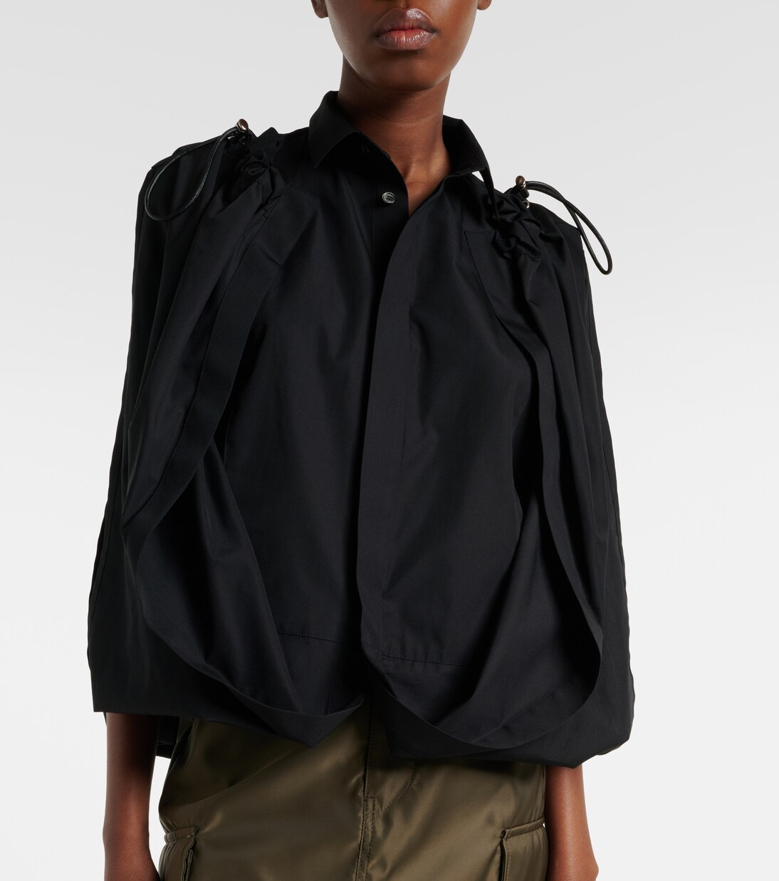 Gathered shirt in black - Sacai | Mytheresa