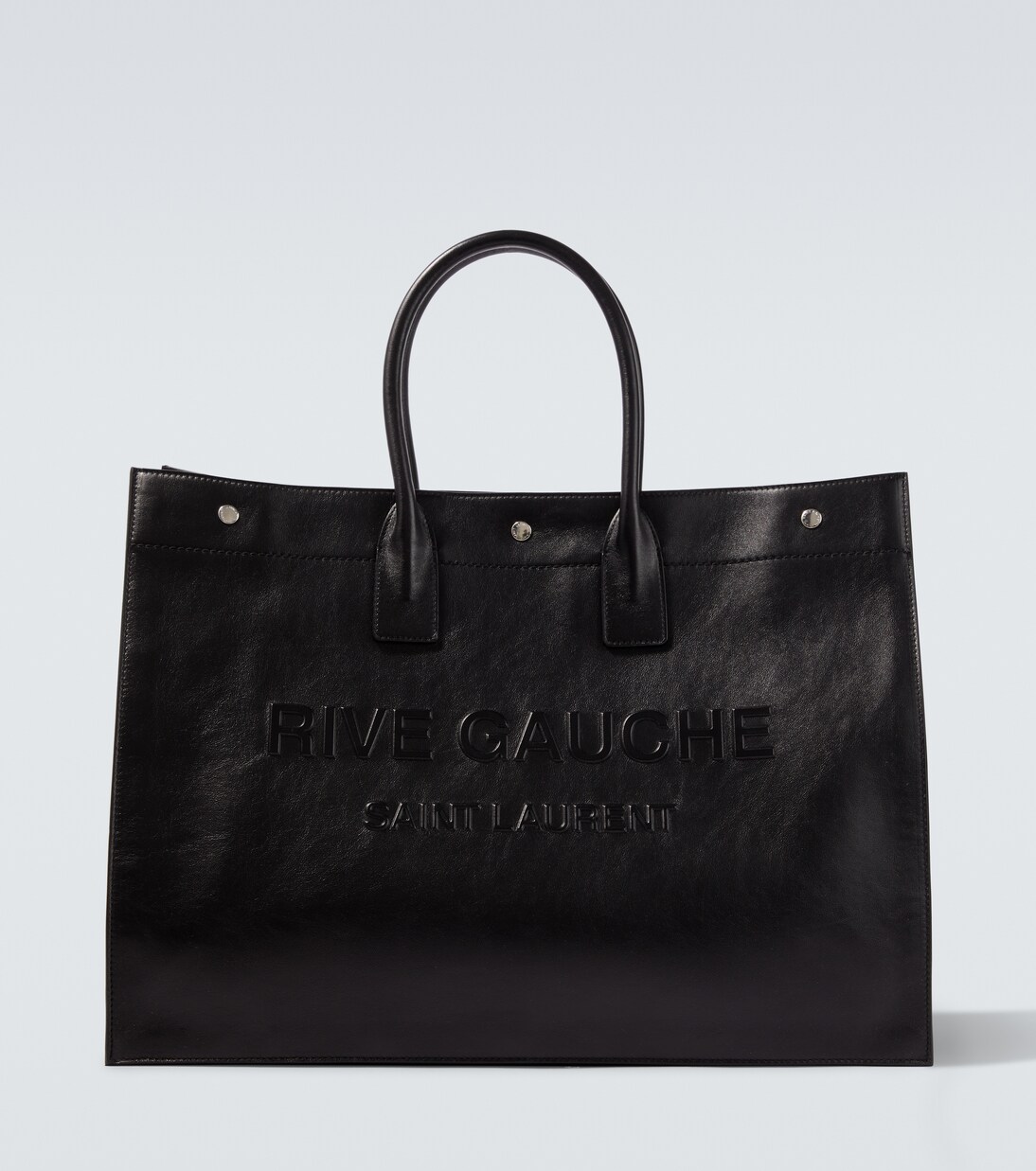 Rive Gauche leather tote bag in black - Saint Laurent | Mytheresa