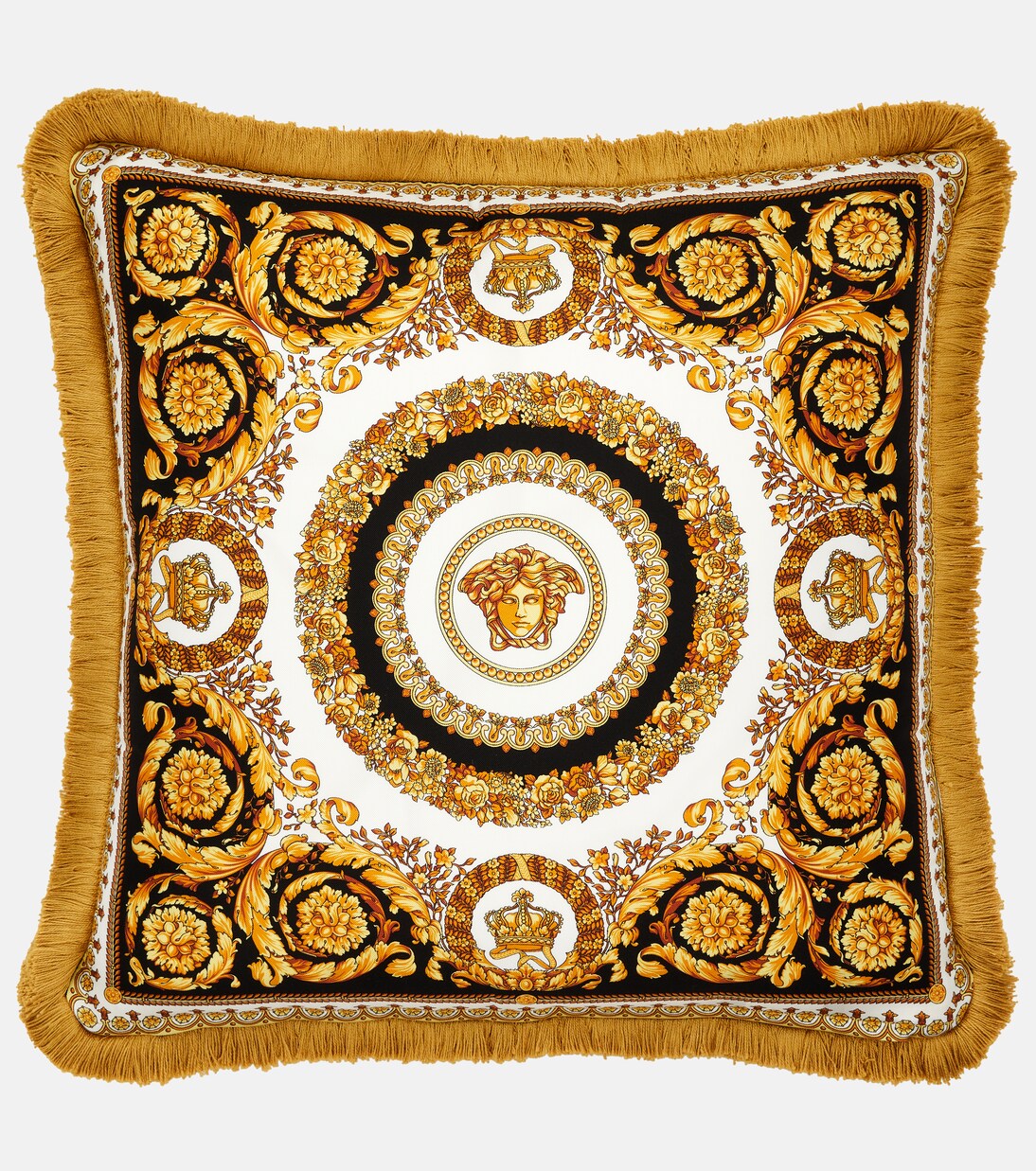 Crete De Fleur silk cushion in multicoloured - Versace Home