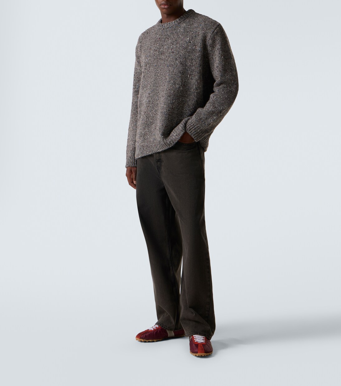 Four Stitches virgin wool sweater in grey - Maison Margiela