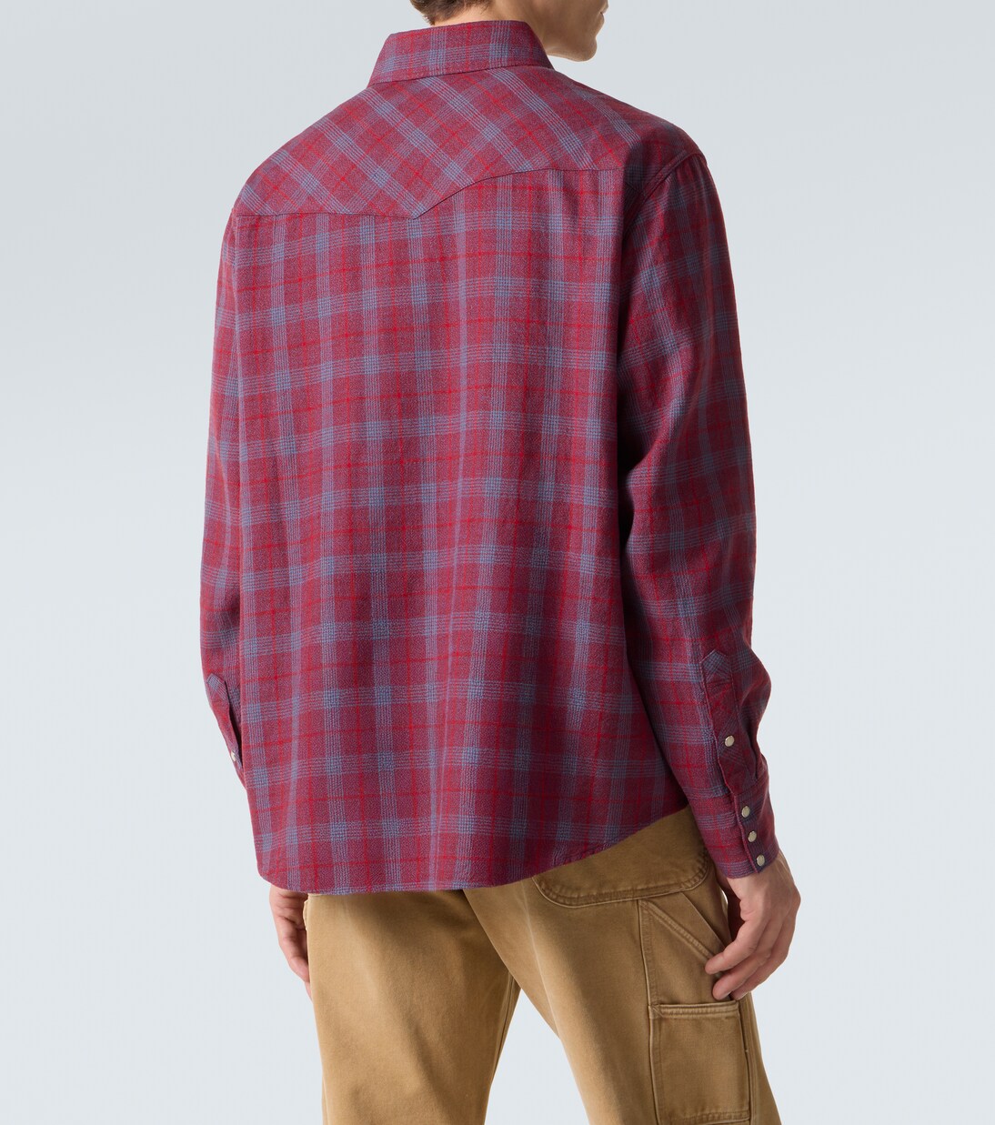 Four Corners checked wool and linen shirt in red - Visvim | Mytheresa