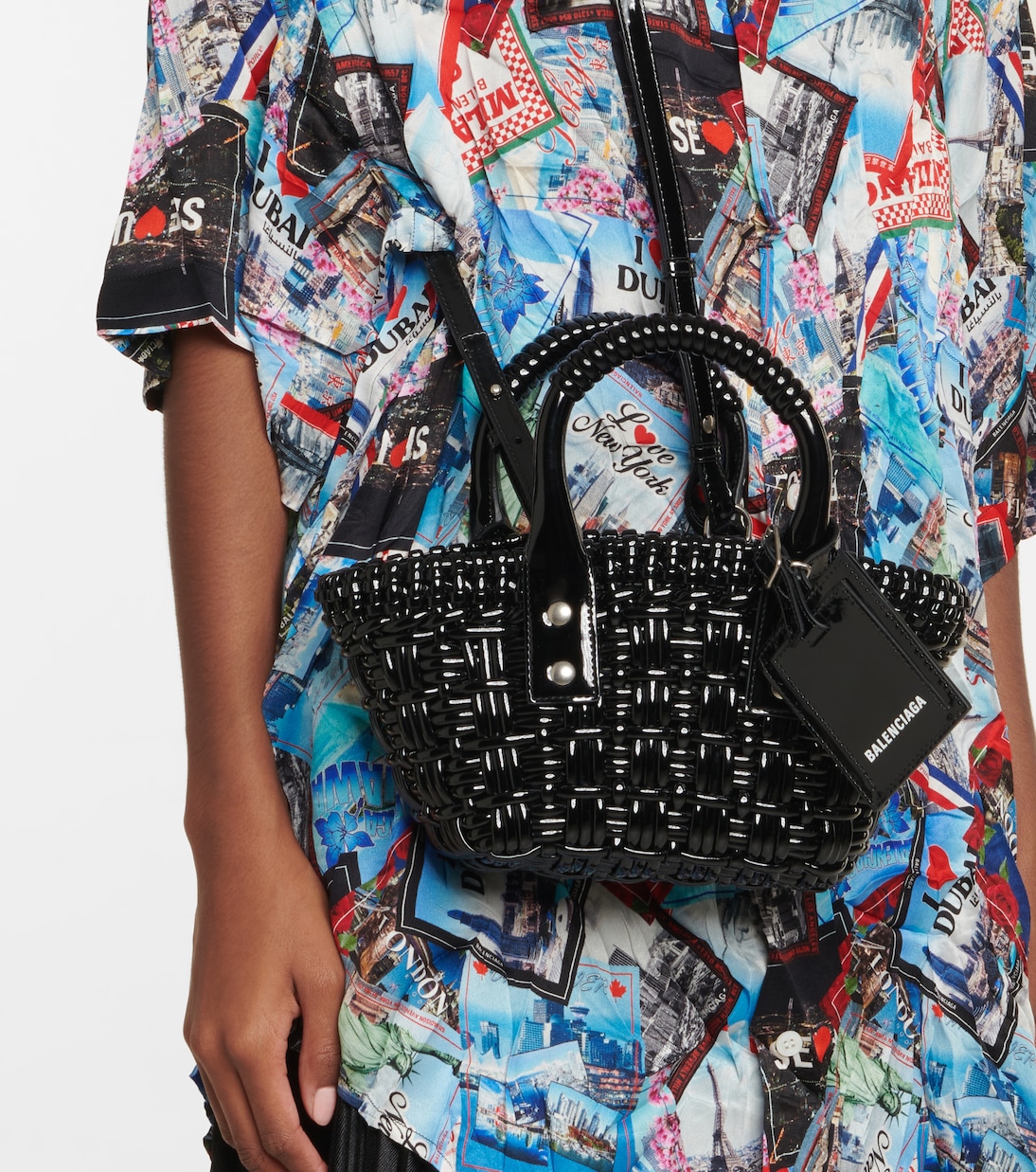 Bistro XXS woven tote bag in black - Balenciaga | Mytheresa