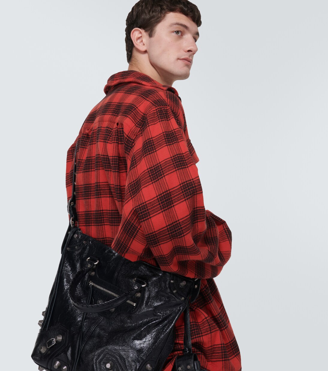 Le Cagole Medium leather tote bag in black - Balenciaga | Mytheresa