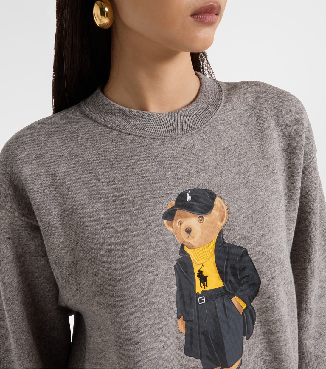 Polo Bear cotton-blend fleece sweatshirt in grey - Polo Ralph