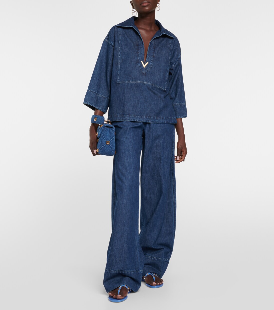 Rockstud rubber sandals in blue - Valentino Garavani | Mytheresa