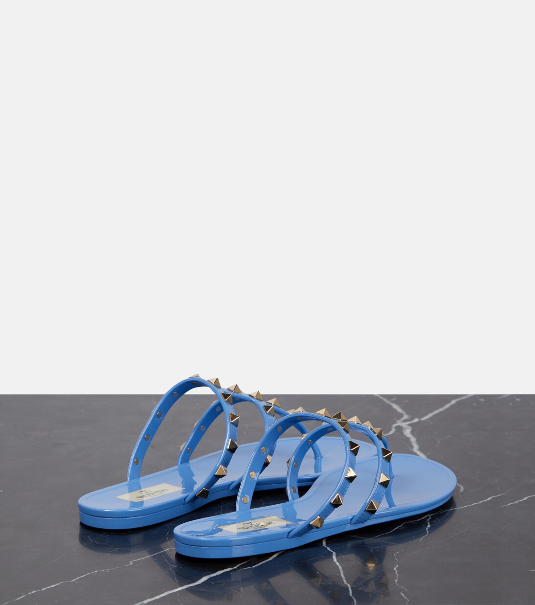 Rockstud rubber sandals in blue - Valentino Garavani | Mytheresa
