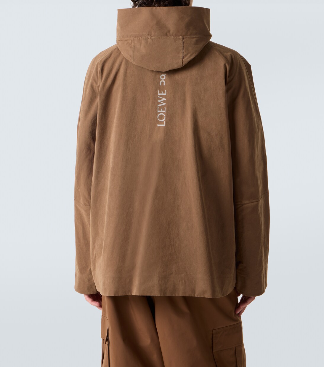 x On hooded technical jacket in brown - Loewe | Mytheresa