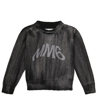 Logo turtleneck sweater in black - MM 6 Maison Margiela Kids