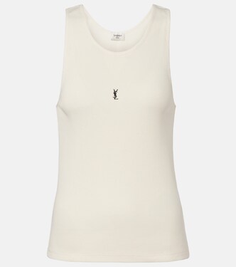 Cassandre ribbed-knit wool tank top in beige - Saint Laurent