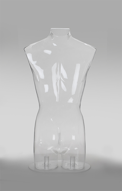 トルソー (クリスタル・メンズ) アクリル・透明 肩幅 45 / マイハウス