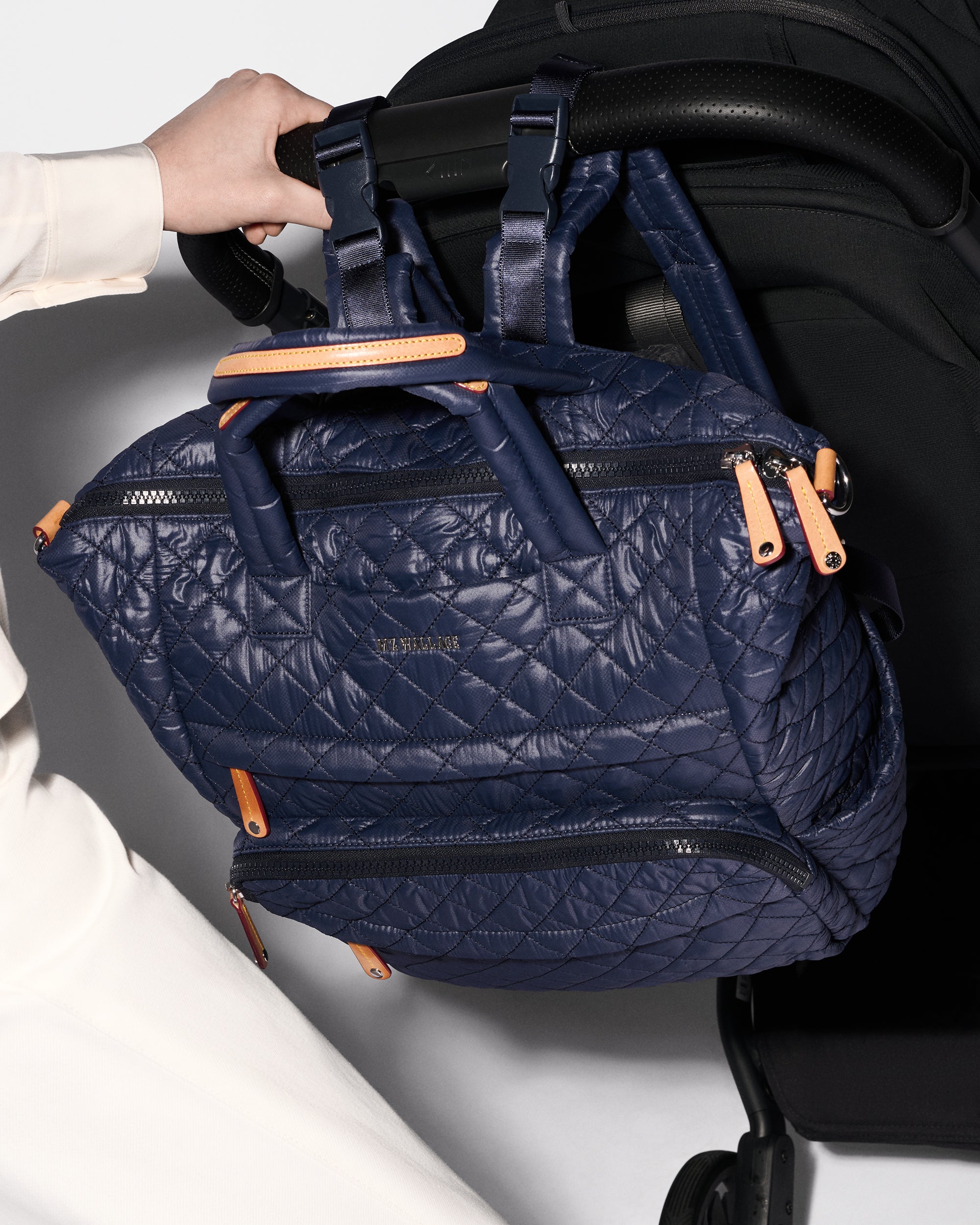 Navy Blue Quilted Backpack | MZ Wallace